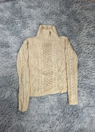 Pull col roulé vintage tricot main Italie 100% laine naturelle écru style Aran fisherman, marca: Vintage Dressing, estado: Bueno, tamaño: S / 36 / 8, 25,00 €, 26,95 € Protección al comprador Pro incluida