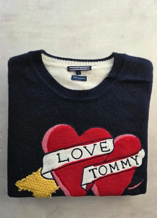 tommy hilfiger pull love tommy cœur laine cachemire bleu marine S y2k, brand: Tommy Hilfiger, condition: Very good, size: S / 36 / 8, €42.00, €44.80 includes Buyer Protection