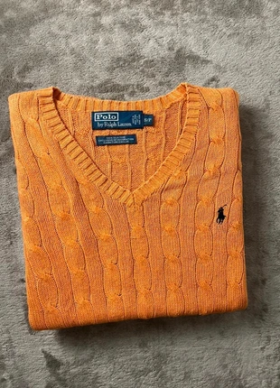 Pull torsadé Polo Ralph Lauren authentique Taille S col V Orange, marque: Ralph Lauren, état: Très bon état, taille: S / 36 / 8, 35,00 €, 37,45 € Protection acheteurs incluse