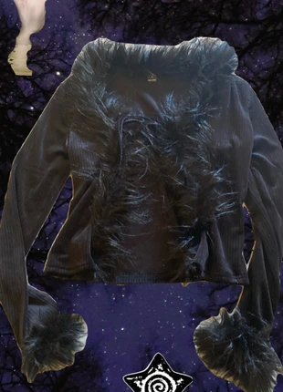 Fur black cardigan y2k, état: Très bon état, taille: S / 36 / 8, 15,00 €, 16,45 € Protection acheteurs incluse