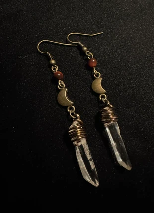 Half moon crystal earrings, brand: Quartz, condition: New without tags, £5.00, £5.95 includes Buyer Protection