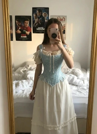 Corset Bleu Pastel & Jupe Blanche – Romantique / Cottagecore / Vintage / Féérique / Élégant, brand: Maison Dareléa, condition: Very good, size: M / 38 / 10, €69.90, €74.10 includes Buyer Protection Pro