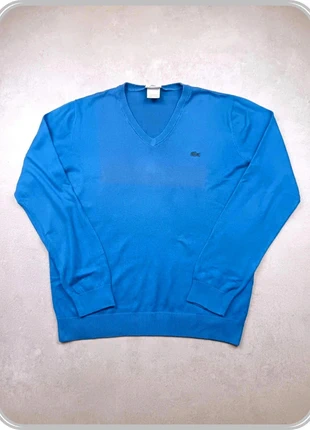Pull sweat vintage col V Lacoste 100% coton bleu taille M, marca: Lacoste, estado: Bom, tamanho: M, €6.90, €7.95 inclui Proteção do Comprador Pro