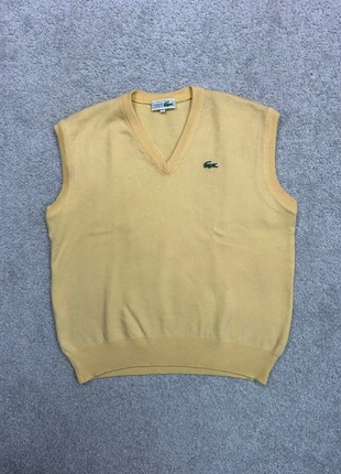 Pull sans manche col V en laine Lacoste vintage | Taille M/L Hommes | Jaune logo brodé, marca: Lacoste, estado: Muy bueno, tamaño: L, 13,00 €, 14,35 € Protección al comprador Pro incluida