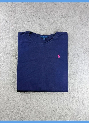 T-shirt Ralph Lauren bleu marine col rond logo rose taille XL, marque: Ralph Lauren, état: Très bon état, taille: XL, 10,00 €, 11,20 € Protection acheteurs incluse