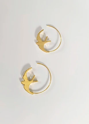 Boucles d'oreilles créoles oiseaux acier inoxydable 01, marque: Cynea, état: Très bon état, 12,00 €, 13,30 € Protection acheteurs (Pro) incluse