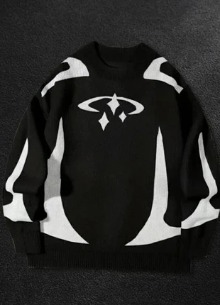 Pull Noir 🌌 Galaxie Étoiles Distressed - Ourlet Déchiré Grunge - Taille M, marque: Vintage Dressing, état: Très bon état, taille: M, 62,90 €, 66,75 € Protection acheteurs incluse