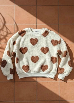 Pull blanc cœur teddy doux – taille S – cosy mignon hiver, marque: eloria, état: Très bon état, taille: S / 36 / 8, 39,99 €, 42,69 € Protection acheteurs (Pro) incluse