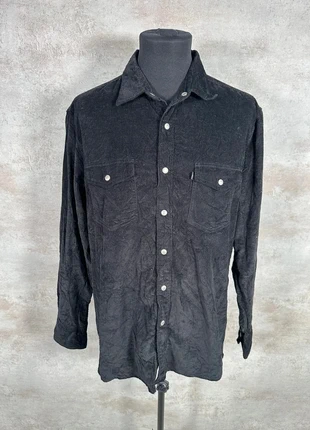 Chemise Vintage En Velours Côtelé / Corduroy Tom Tailor noire texture fine taille L, marca: Vintage Dressing, estado: Muito bom, tamanho: L, €13.00, €14.35 inclui Proteção do Comprador Pro