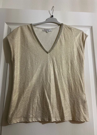 Haut blanc et doré, marque: Morgan, état: Neuf sans étiquette, taille: M / 38 / 10, 12,00 €, 13,30 € Protection acheteurs incluse