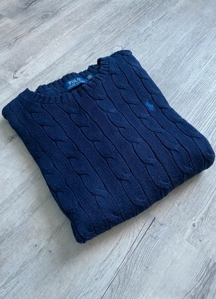 Pull d’hiver ras de cou torsadé Ralph Lauren old money marine logo bleu clair | homme/femme taille L, marque: Ralph Lauren, état: Très bon état, taille: L, 54,60 €, 58,03 € Protection acheteurs incluse