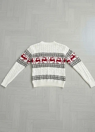 Pull de Noël tricoté blanc rouge noir à motif rennes – Taille M, brand: Boutique Parisienne, condizioni: Ottime, taglia: M / IT 42 / EU 38, €46.90, €49.95 include la Protezione acquisti