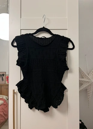 Zara Gehaakt Zwart Topje – Maat S / 36, merk: Zara, staat: Heel goed, maat: S / 36 / 8, € 7,50, € 8,58 inclusief Kopersbescherming
