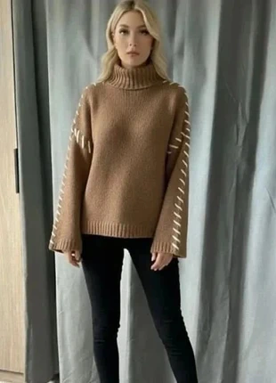 Pull col montant marron détails lacets blancs, marque: Maison elisa, état: Très bon état, taille: M / 38 / 10, 39,90 €, 42,60 € Protection acheteurs incluse