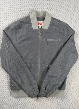 Veste Lacoste Live micro-carreaux gris style bomber vintage logo brodé streetwear premium, brand: Lacoste, condition: New without tags, size: XS / 34 / 6, €30.00, €32.20 includes Buyer Protection
