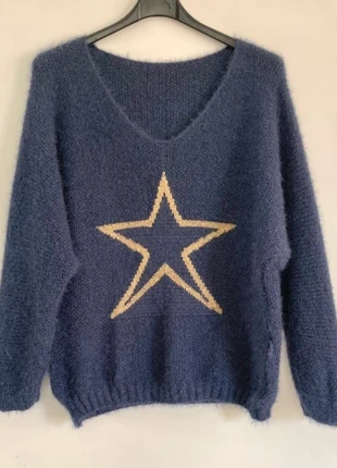 Pull bleu jean, marque: Unique, état: Très bon état, taille: Taille unique, 15,00 €, 16,45 € Protection acheteurs incluse