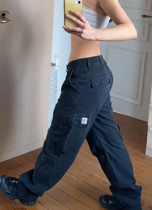 Pantalon cargo noir carhartt large oversize, marca: Carhartt, estado: Muito bom, tamanho: L / 40 / 12, €40.00, €42.70 inclui Proteção do Comprador