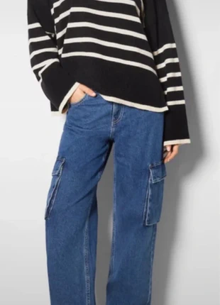 Jean Cargo Bershka - Taille 40 - Bleu Foncé, marca: Bershka, estado: Muy bueno, tamaño: L / 40 / 12, 10,00 €, 11,20 € Protección al comprador incluida