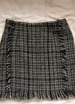 Schwarz weiss karierter minirock bouclé, marque: Shein, état: Neuf sans étiquette, taille: XS / 34 / 6, 2,00 €, 2,80 € Protection acheteurs incluse