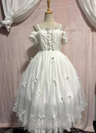 White Elegant Midi Dress – Fairycore Lolita Dress, marque: Lolita, état: Très bon état, taille: Taille unique, 32,88 €, 35,22 € Protection acheteurs incluse