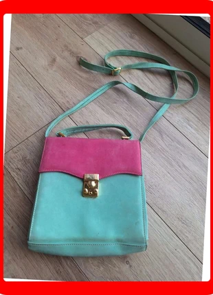 Sac vintage rétro bleu et rose, condition: Very good, €6.65, €7.68 includes Buyer Protection Pro
