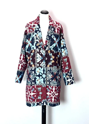 Robert Friedman Patterned Coat – Vibrant Jacquard, Excellent Condition, Size L, merk: Robert Friedman, staat: Heel goed, maat: L / 40 / 12, € 49,00, € 52,15 inclusief Kopersbescherming