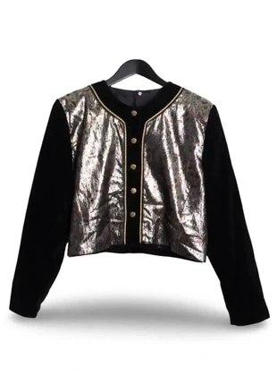 Veste en Velours Brocart avec Boutons Ornés • Brocade Velvet Jacket Size M, merk: Vintage, staat: Heel goed, maat: M / 38 / 10, € 50,00, € 53,20 inclusief Kopersbescherming