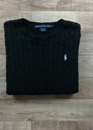 Pull torsadé noir col rond Ralph Lauren – cotton knit sweater – Femme L, marque: Ralph Lauren Sport, état: Très bon état, taille: L / 40 / 12, 48,00 €, 51,10 € Protection acheteurs incluse