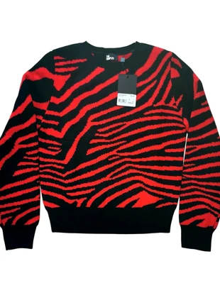 Pull laine zebre geometrique rouge noir neuf maglione lana zebrato nuovo grunge indie street casual, brand: The Kooples, condizioni: Nuovo con cartellino, taglia: S / IT 40 / EU 36, €99.00, €104.65 include la Protezione acquisti