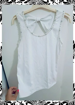 Camiseta blanca con detalles, marque: Tienda Local, état: Très bon état, taille: S / 36 / 8, 6,90 €, 7,95 € Protection acheteurs incluse