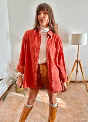 1970's vintage orange textured oversize shirt, marque: Unique Vintage, état: Très bon état, taille: L / 40 / 12, 15,00 €, 16,45 € Protection acheteurs (Pro) incluse