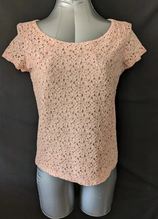 T-shirt dentelle rose Promod – Élégance et féminité, brand: Promod, condizioni: Ottime, taglia: S / IT 40 / EU 36, €6.00, €7.00 include la Protezione acquisti Pro