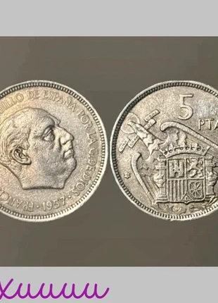 5 Pesetas España 1957, état: Très bon état, 1,00 €, 1,75 € Protection acheteurs incluse