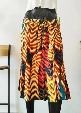 Jupe fluide taille 48/4XL imprimé chic multicolore coupe élégante et intemporelle, marque: Un Temps Pour Elle, état: Neuf avec étiquette, taille: 4XL / 48 / 20, 13,95 €, 15,35 € Protection acheteurs incluse