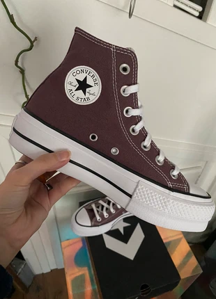 Converse plateforme compensées aubergine lie de vin violet purple bordeaux burgundy baskets 36 uk3.5, merk: Converse, staat: Nieuw met prijskaartje, maat: 36, € 50,00, € 53,20 inclusief Kopersbescherming Pro