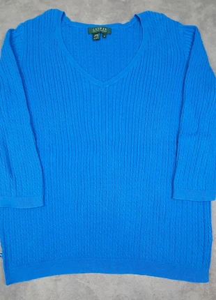 Pull col V manches 3/4 torsadé bleu Marque Lauren Ralph Lauren Taille 1X femme, marque: Lauren Ralph Lauren, état: Très bon état, taille: Autre, 25,00 €, 26,95 € Protection acheteurs (Pro) incluse