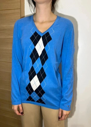 Pull Tommy Hilfiger bleu - Col V - Taille L - Femme, marque: Tommy Hilfiger, état: Très bon état, taille: L / 40 / 12, 18,90 €, 20,55 € Protection acheteurs incluse