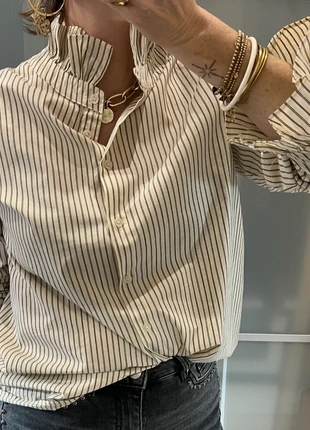 Chemise col victorien Beige rayé taupe - Roxane!*53iMl- ultra tendance Taille M / l, brand: Boutique Parisienne, condition: New with tags, size: M / 38 / 10, €32.00, €34.30 includes Buyer Protection Pro