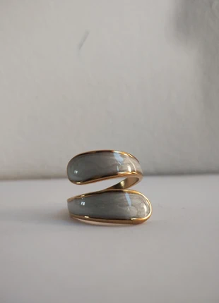 Nieuwe goudkleurige stainless steel Ring, staat: Nieuw zonder prijskaartje, maat: Aanpasbaar, € 6,50, € 7,53 inclusief Kopersbescherming