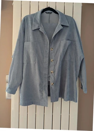 Superbe ensemble chemise & pantalon en velours fin bleu jean, brand: Shein, condition: Very good, size: S / 36 / 8, €23.00, €24.85 includes Buyer Protection