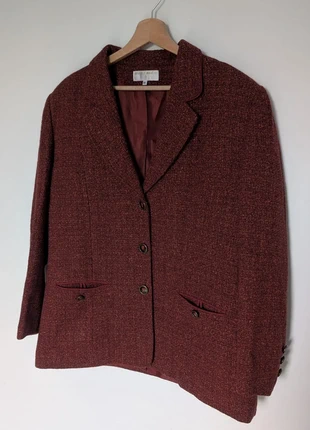 Veste blazer rouge bordeaux en tweed Un Jour Ailleurs taille xl (taille46), brand: Du Pareil au Même, condition: Very good, size: XXXL / 46 / 18, €23.00, €24.85 includes Buyer Protection