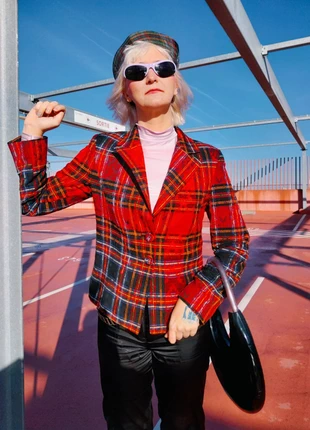 Blazer tartan baroque S-M avantgarde punk chic, condition: Very good, size: S / 36 / 8, €20.00, €21.70 includes Buyer Protection Pro