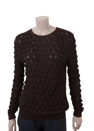 Pull ajouré Orsay – marron foncé à fil cuivré métallisé – taille L, brand: ORSAY, condition: Very good, size: L / 40 / 12, €10.00, €11.20 includes Buyer Protection