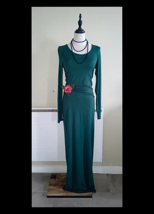 Robe longue+ broche taille 36 de soirée fête Noël vert foncé, zustand: Sehr gut, größe: S / 36 / 8, 14,90 €, 16,35 € beinhaltet Vinted-Käuferschutz Pro