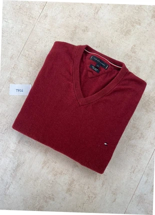 Pull Tommy Hilfiger col V uni - taille XXL - bordeaux - logo brodé, brand: Tommy Hilfiger, condition: Very good, size: XXL, €11.00, €12.25 includes Buyer Protection Pro
