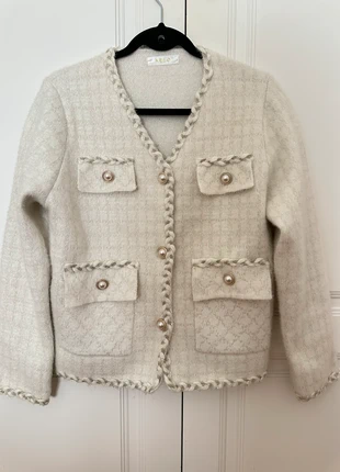 Chaqueta elegante tejido de hilo metalizado con botones decorativos, brand: Local, condizioni: Ottime, taglia: S / IT 40 / EU 36, €10.00, €11.20 include la Protezione acquisti