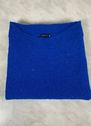 Pull bleu roi texturé brillant Taille M BREAL femme – douce & élégante – Chic Code 262N, brand: Bréal, condition: Very good, size: M / 38 / 10, €18.00, €19.60 includes Buyer Protection Pro