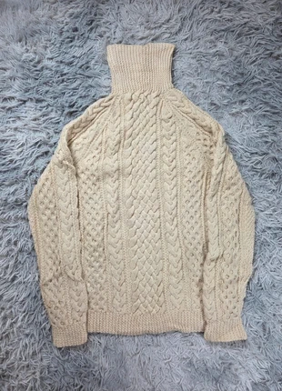 Pull col roulé vintage irlandais 100% laine écru torsadé fisherman knit style Aran années 80, marca: Vintage Dressing, estado: Bueno, tamaño: L / 40 / 12, 40,00 €, 42,70 € Protección al comprador Pro incluida