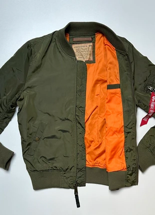 Bombers aviateur - Alpha Industries - kaki intérieur orange - taille S unisexe, marca: Alpha Industries, estado: Bom, tamanho: S, €35.00, €37.45 inclui Proteção do Comprador