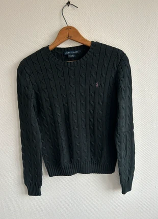 Pull Torsadé Ralph Lauren Noir/Gris 📏 S, marque: Ralph Lauren, état: Très bon état, taille: S / 36 / 8, 39,00 €, 41,65 € Protection acheteurs (Pro) incluse